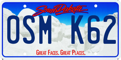 SD license plate 0SMK62