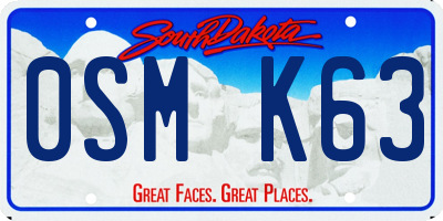 SD license plate 0SMK63