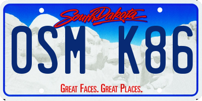 SD license plate 0SMK86