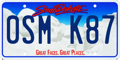 SD license plate 0SMK87