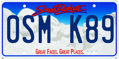 SD license plate 0SMK89