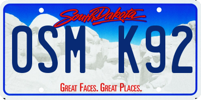 SD license plate 0SMK92