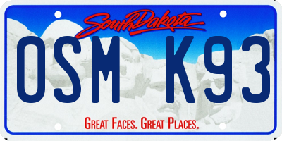 SD license plate 0SMK93