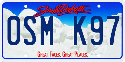 SD license plate 0SMK97
