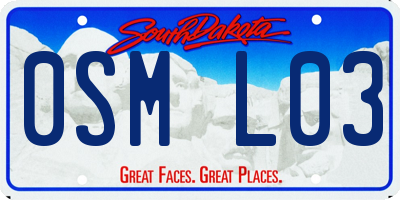 SD license plate 0SML03