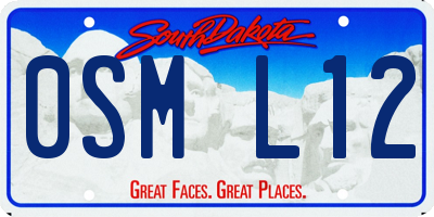 SD license plate 0SML12