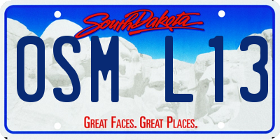 SD license plate 0SML13