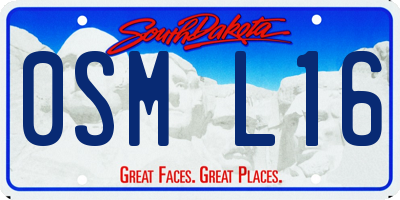 SD license plate 0SML16