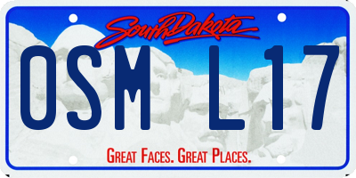 SD license plate 0SML17