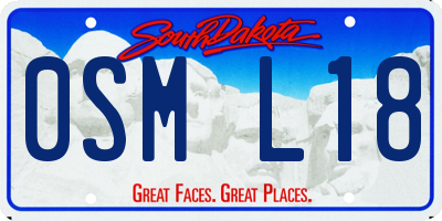SD license plate 0SML18