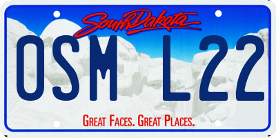 SD license plate 0SML22