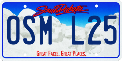 SD license plate 0SML25