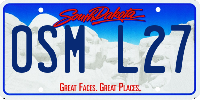 SD license plate 0SML27