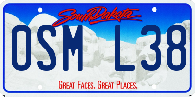 SD license plate 0SML38