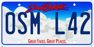 SD license plate 0SML42