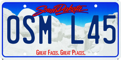 SD license plate 0SML45