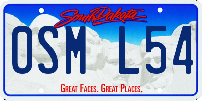 SD license plate 0SML54