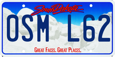 SD license plate 0SML62