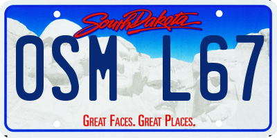 SD license plate 0SML67