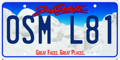 SD license plate 0SML81