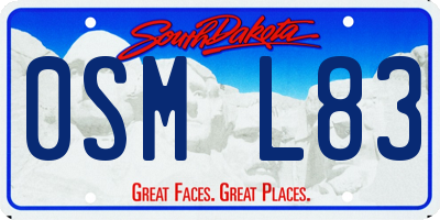 SD license plate 0SML83