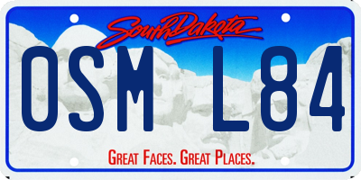 SD license plate 0SML84