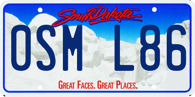 SD license plate 0SML86