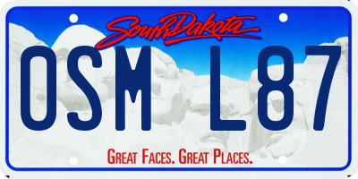 SD license plate 0SML87