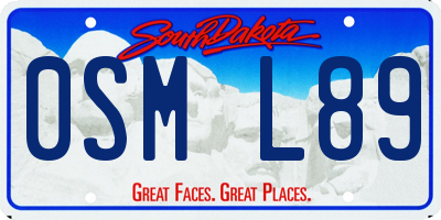 SD license plate 0SML89