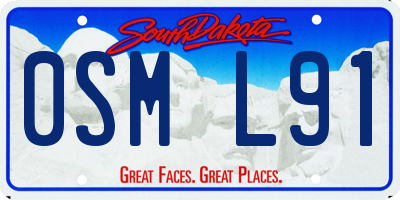 SD license plate 0SML91