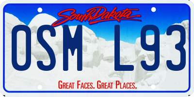 SD license plate 0SML93