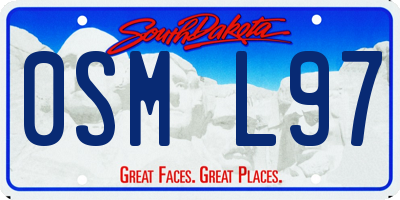 SD license plate 0SML97