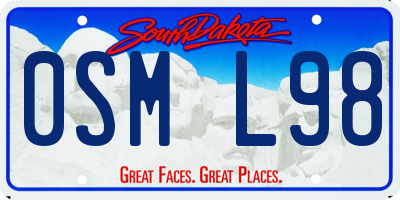 SD license plate 0SML98