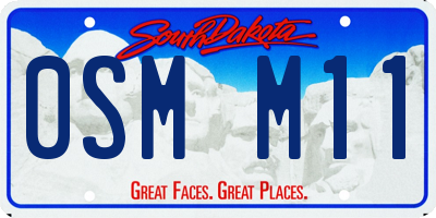 SD license plate 0SMM11