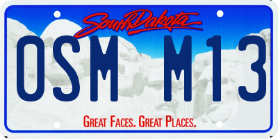 SD license plate 0SMM13
