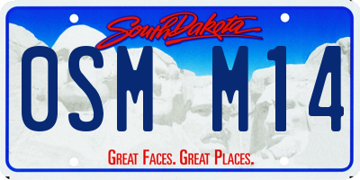 SD license plate 0SMM14