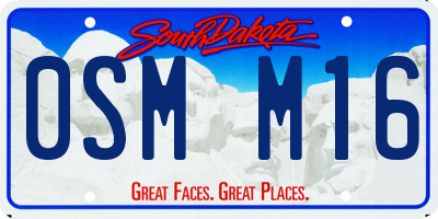 SD license plate 0SMM16