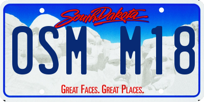 SD license plate 0SMM18