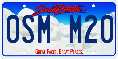 SD license plate 0SMM20