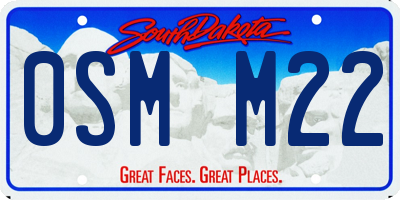 SD license plate 0SMM22
