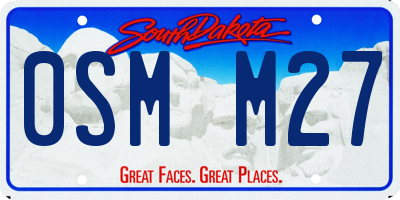 SD license plate 0SMM27