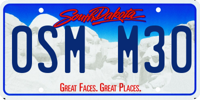 SD license plate 0SMM30