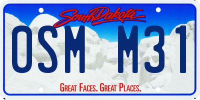 SD license plate 0SMM31