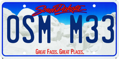 SD license plate 0SMM33