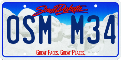 SD license plate 0SMM34