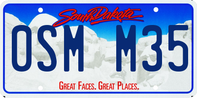 SD license plate 0SMM35