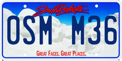 SD license plate 0SMM36