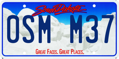 SD license plate 0SMM37