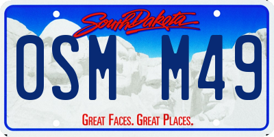 SD license plate 0SMM49