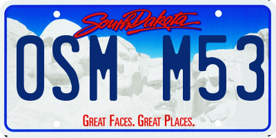 SD license plate 0SMM53